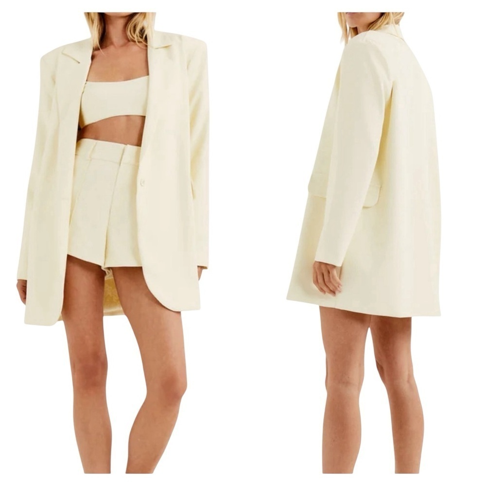 For Love & Lemons Courtney Oversized Yellow Blazer Size M NWT